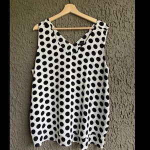 Ann Taylor size XL Sleeveless Polka Dot Blouse